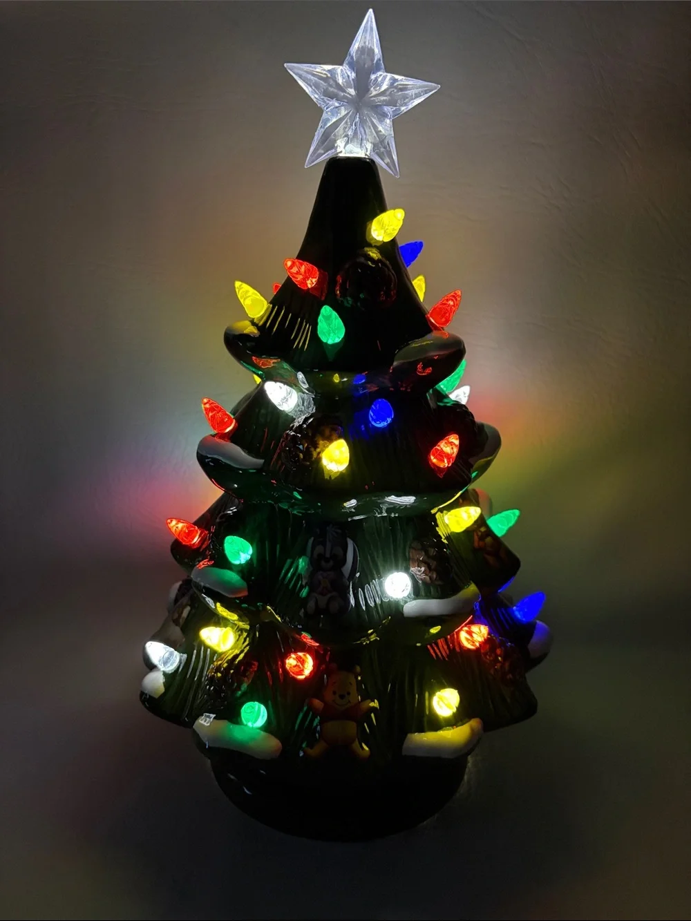 Disney Parks Retro Swell Holidays Light-Up 13. Tall Ceramic Christmas Tree